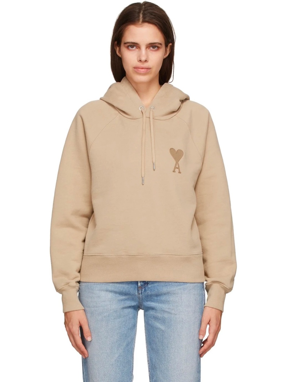 Ami Beige Women's Logo Hoodie